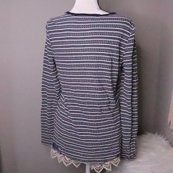 LL Bean | Vintage 1990's Printed Long Sleeve Top Medium - Picture 4 of 7